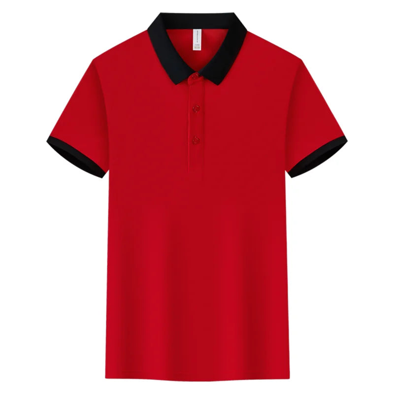 Fashion Contrast Collar Polo Custom Design Casual Business Polo Shirt Print Logo Slim Fit Lapel Short Sleeved Polo Embroidery