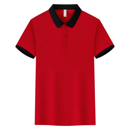 Fashion Contrast Collar Polo Custom Design Casual Business Polo Shirt Print Logo Slim Fit Lapel Short Sleeved Polo Embroidery
