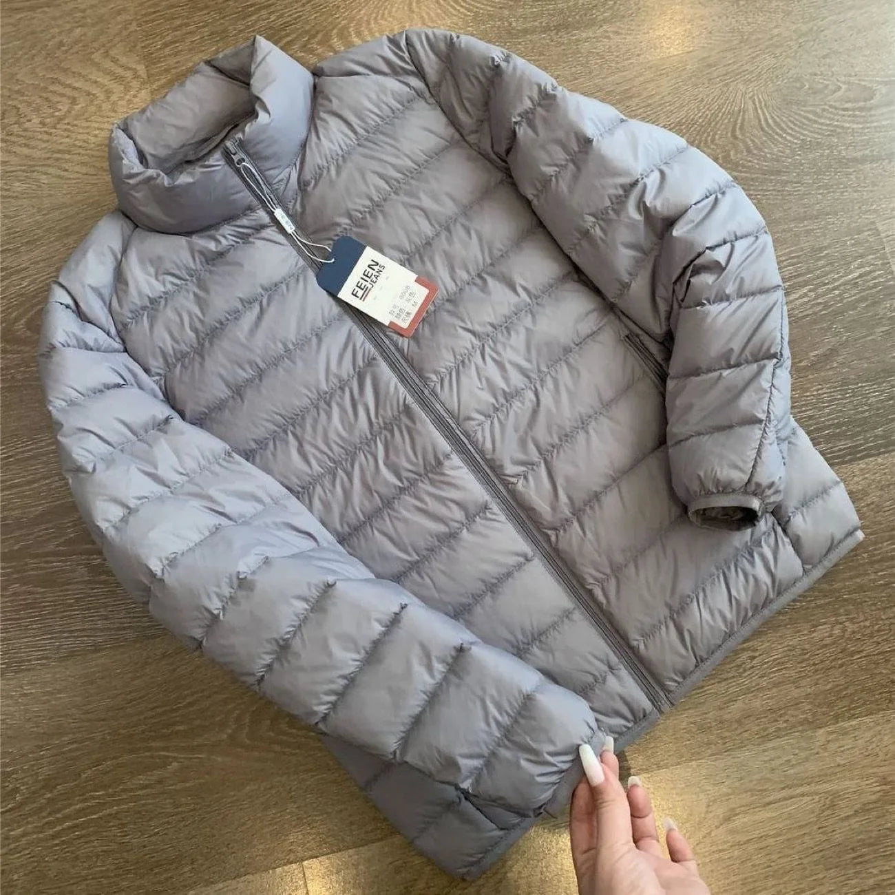 Lightweight Padded Jacket Men's Short Collar Hooded down Cotton Coat Youth Fashion Casual Cleanfit Zipper Closure  Color