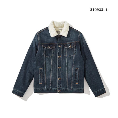 High Quality 350g Fleece Lined Denim Men Winter Thick Warm Coat Fashion