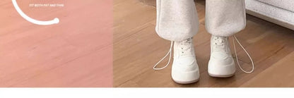 Thickened Fleece Women's Sports Pants Autumn Winter New Style Casual Loose Wide Leg Sweatpants High Waist Polyester Fiber