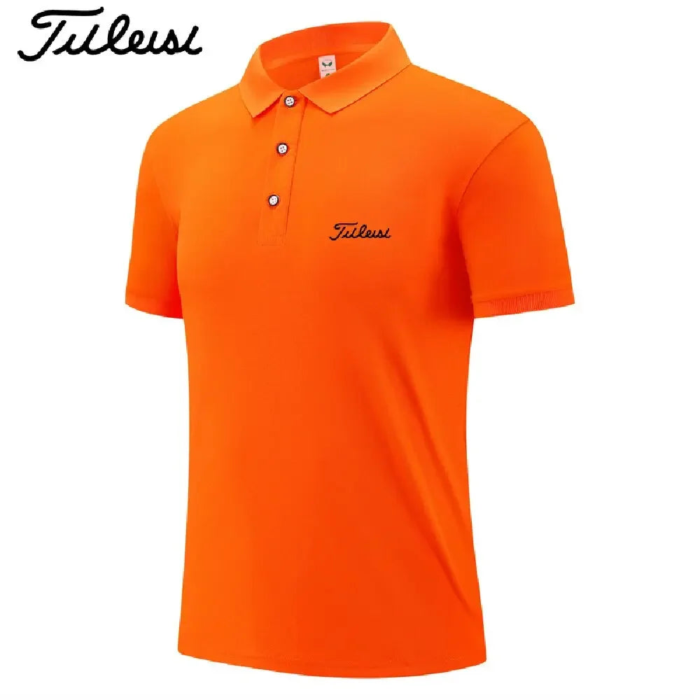 Quick Dry Mens Polo T Shirt Handwritten Script Letter Print Lapel Short Sleeve Solid Sport Daily Wear Tops S-4XL