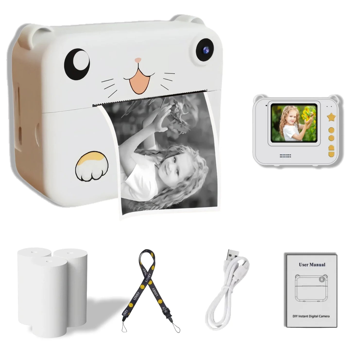 Digital Children Camera For Photography Mini Printer Portable Thermal Instant Print Photo Kids Camera 1080P HD 2.4inch Toy Gifts