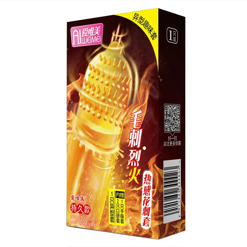 Ultra-Thin Lubricated Condoms Large Particles Ribbed Dotted Granular Passionate Contracepation Sex Toys for Men Penis Sleeves