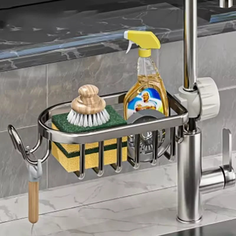 Kitchen Sink Drain Rack Sponge Storage Flexible Faucet Holder Soap Drainer Towel Rack Shelf Organizer Kitchen Accessories