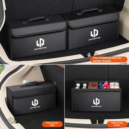 Suitable for Leapmotor C10 T03 A10 B10 C10 C01 C11 C16 D19 car carbon fiber trunk storage box large capacity foldable storage bo