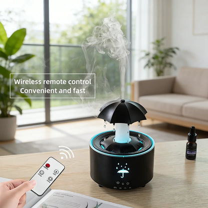 Ultra Quiet Raindrop Humidifier with 7 Color Light Aromatherapy Diffuser for Bedroom Desktop Sleep Aid Creative Gift
