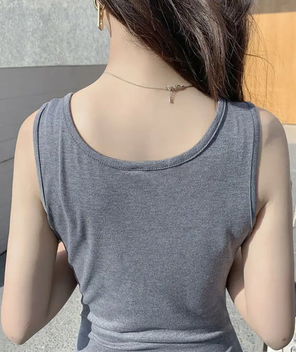 Summer Thin Modal Long Dress Women Loose Black Versatile Dress Strap Vest Skirt Sleeveless Large Size A-Line Korean Style