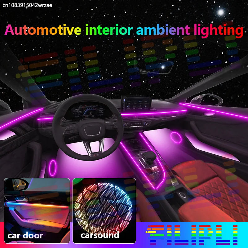 18 in 1 For Ford Tourneo Custom 2023-2026 Years Car Interior Ambient Lights Strips Breathing Lighting Kit App Control Auto LED s