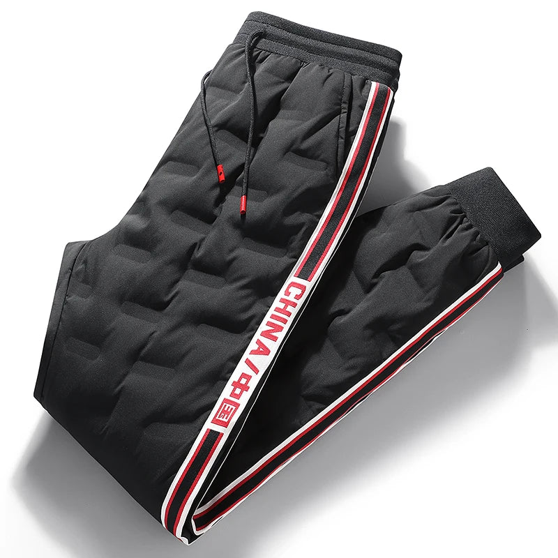 Men's down Pants Thiened Winter Sports Casual Snowboarding Long Trousers Outerwear Warm Cotton Workwear Leisure Outdoor