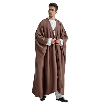 Saudi Arabian Men's Tobey Robe Dubai Robe Abaya Middle Eastern Men's Cloak Islamic Festival and Traditional Ceremonial Clothing