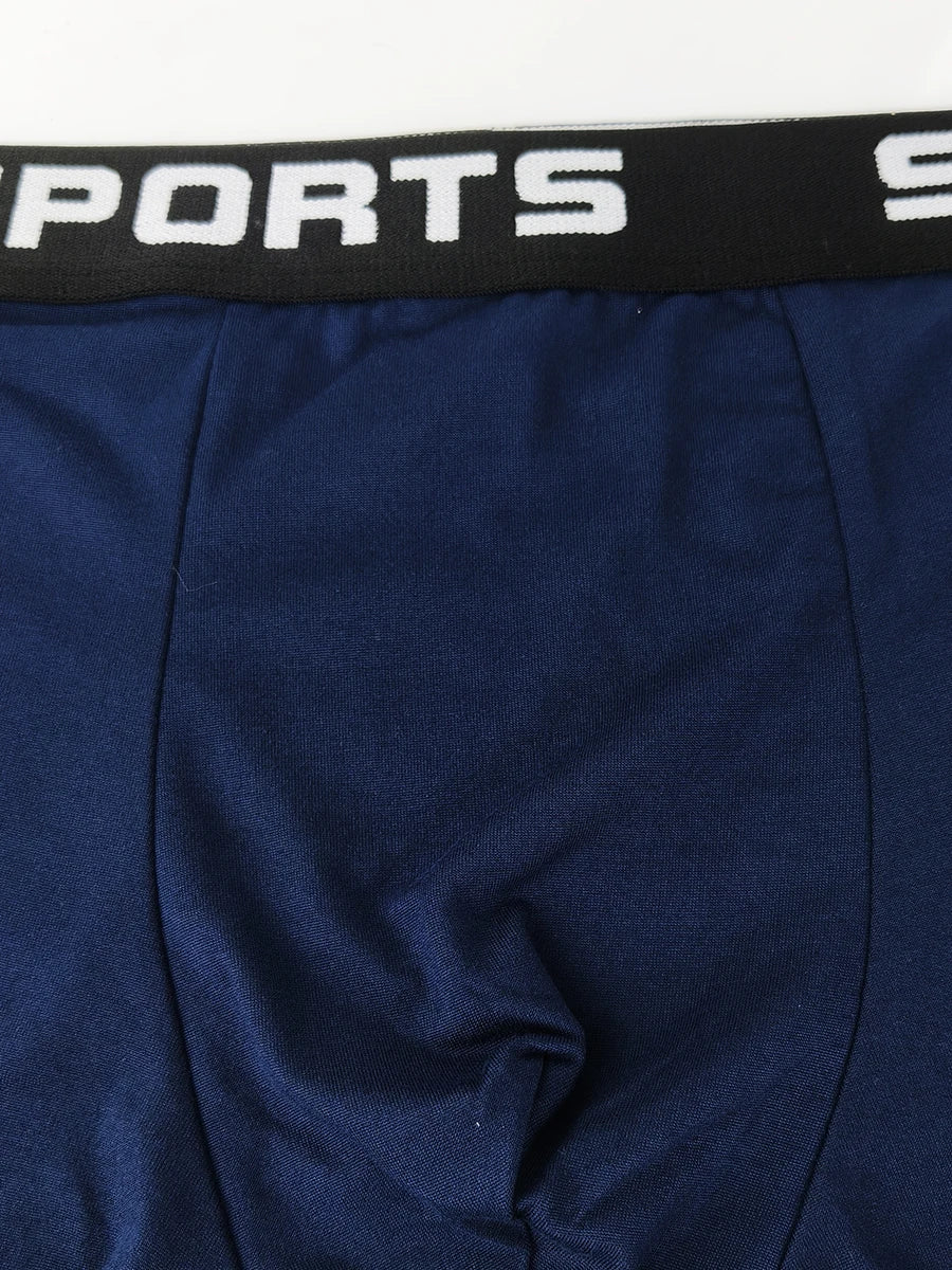14-Piece Men's Polyester Mid-Waist Boxer Briefs Set (Sports Waistband, Multi-Size Options)-Men's Underwear