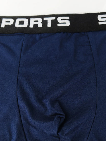 14-Piece Men's Polyester Mid-Waist Boxer Briefs Set (Sports Waistband, Multi-Size Options)-Men's Underwear