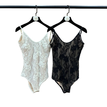 2026 New Arrival Women's Y2K Bodysuit Style Backless Lace Camisole Spring Summer Slim Fit White Tank Top for Outerwear