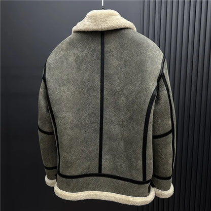 YOLANFAIRY New Natural Fur Coat Man Warm Hooded Winter Real Sheepskin Genuine Leather Jacket Men High Quality Leather Jackets
