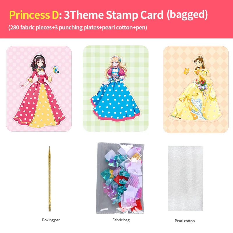 Poke Fun Dream Princess Girl Creative Handmade DIY Dressing Sticker Toy for Parent-Child Crafting