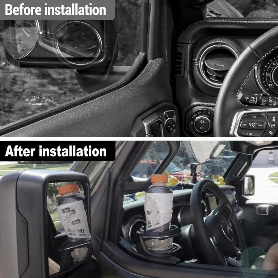For Jeep Wrangler JL JLU 4XE 2018-2025 Gladiator JT ABS Door Cup Holder Left & Right Side Cup Holder Accessories