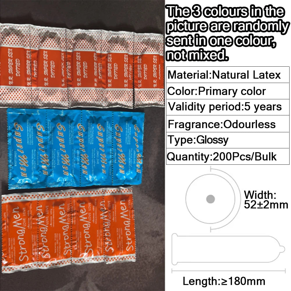 Ultra Thin Condom Random 52mm Sex Toys 100-200Pcs Rubber Latex Condom Smooth Penis Sleeves Adult Contraception Sex Products