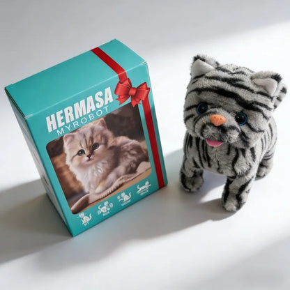 Electric Walking Meowing Cat Toy - Realistic Plush Pet That Runs, 2026 Cute Gift for Kids Electronic Toys Bebes