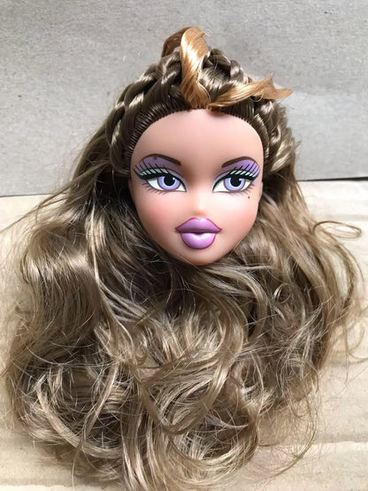 2001 Version Rare Face Doll Heads Classic Bratss White Brown Skin Colorful Hair Girl Boy Doll Parts for Collectors