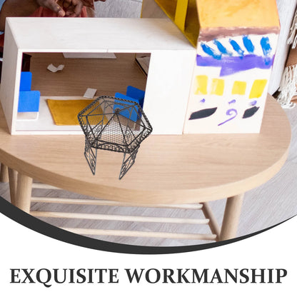 4Pcs Mini Iron Pavilion Miniature Furniture Micro Landscape Fairy Garden Decoration Dollhouse Accessories Mini Iron Pavilion Toy