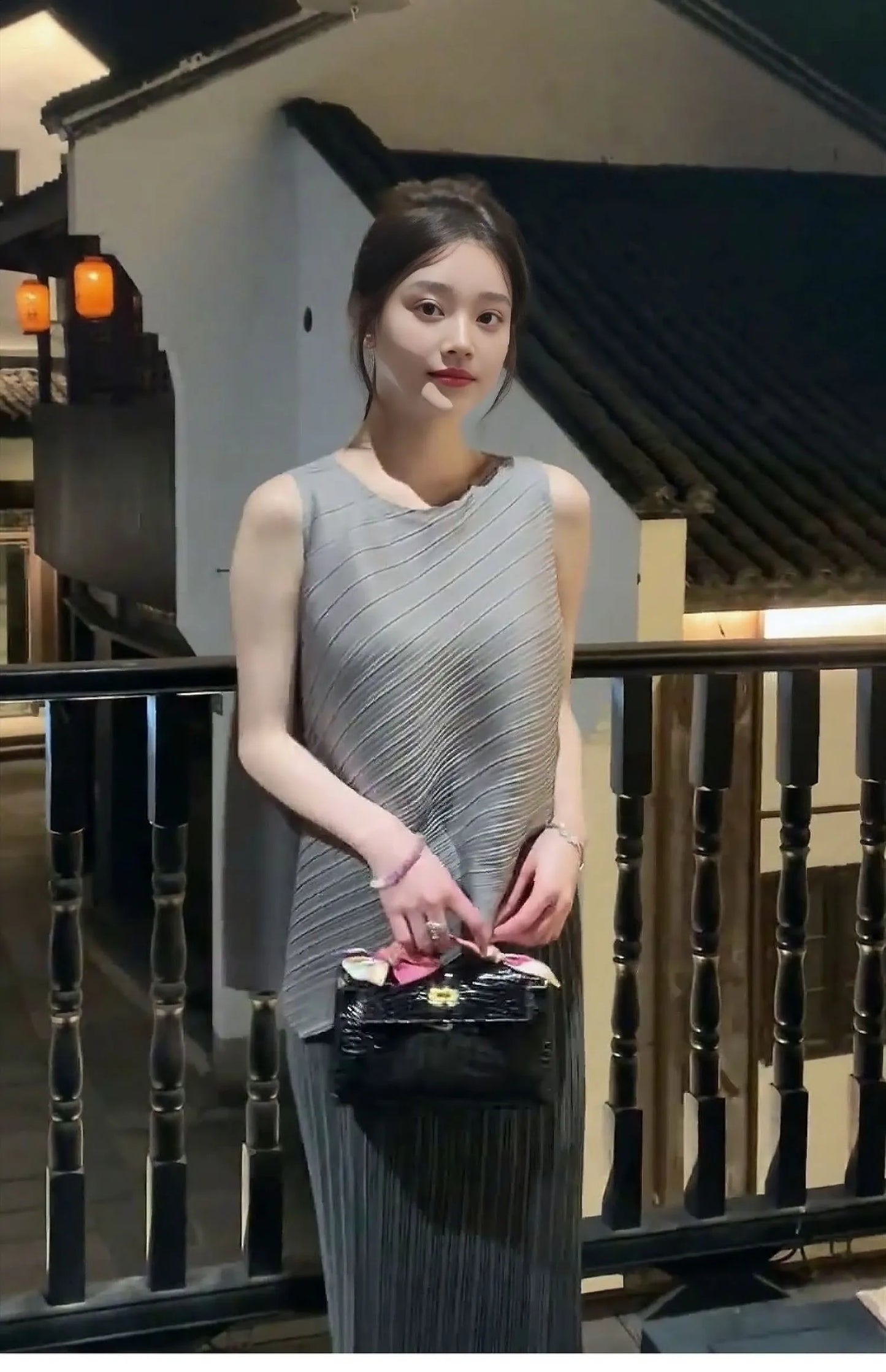 Unique Folded Design Sleeveless Top Set for Small Women Elegant Suitable Travel Wear Polyester Summer T-Shirt round Neck High...