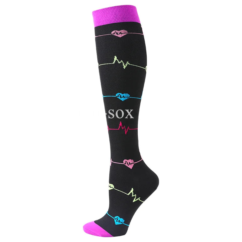 1Pair New Compression Stockings 20-30Mmhg Knee High Sports socks Fit Medical Varicose Veins Pregnant  Edema Diabetes Circulation