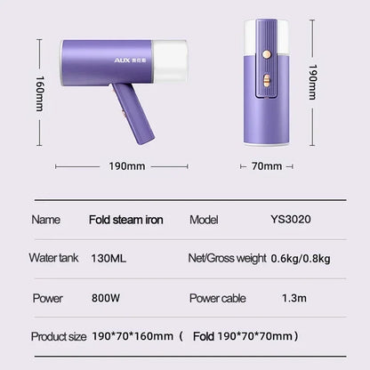 2026 New Handheld Steam Iron Foldable Garment Steamer Hanging Ironing Home Travel Clothes Ironing Machine with Hair Ball Brush