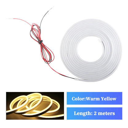 Dynamic Flowing Welcome Lights - Fireproof Silicone LED Strip for Universal Trunk 2m/4m Easy Install No Wiring ，Sync Car Light
