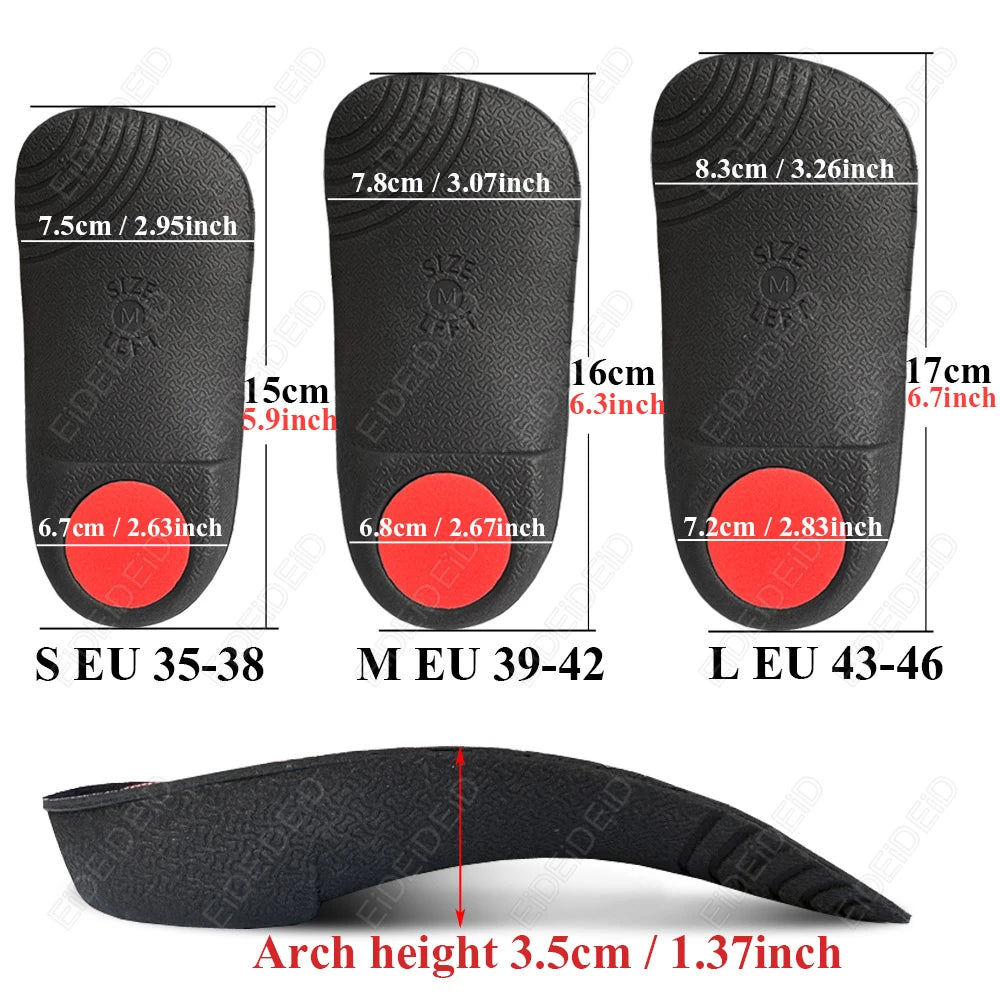 Flat Feet Insole Severe Orthotic Arch Support Insert Orthopedic Shoes Sole Pads Heel Pain Plantar Fasciitis Men Woman Unisex