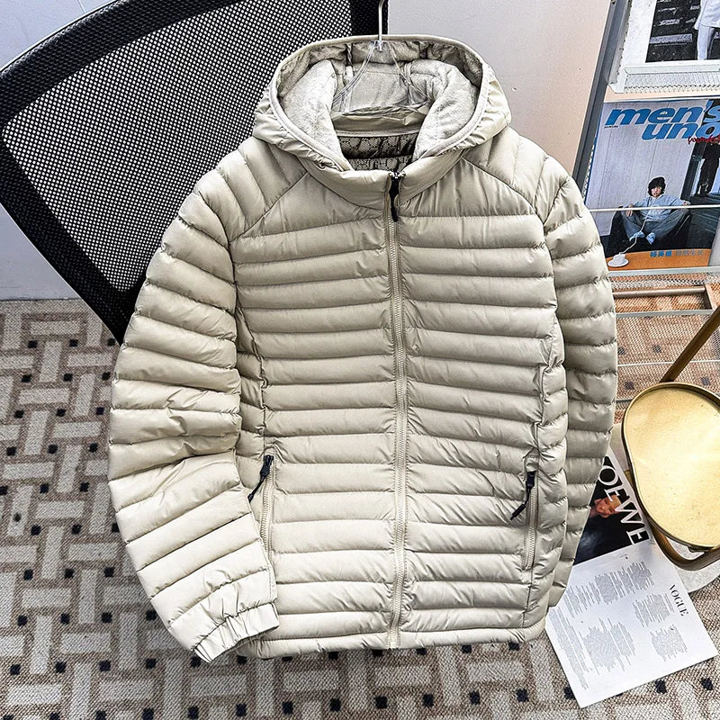 Men's down Cotton Jacket Lightweight Hooded Coat Trendy Winter Outerwear Warm Couples Cold-resistant Bread Style Clothing