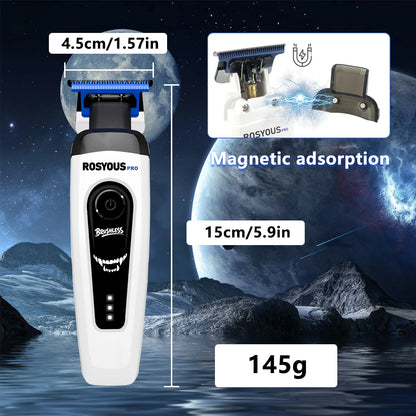 ROSYOUS RSpro-202 Hair Trimmer for Men DLC T-Blade 8000RPM Brushless Motor with Base Charger Professional Hair Cutting Machine