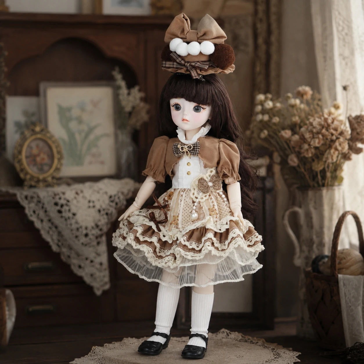 1/6 BJD Doll 28cm 11 Inch Multi-joint Moveable Full Set Outfit Cute Girl Dress Up Toy Desktop Photography Decor Birthday Gift