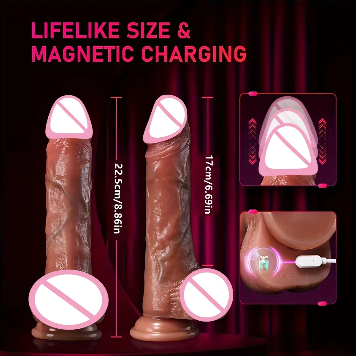 Realistic Dildo Vibrator Big Penis Penetration Anal Adult Sex Toys For Anal Vibration Heating Dick Dildos For Women Masturbation