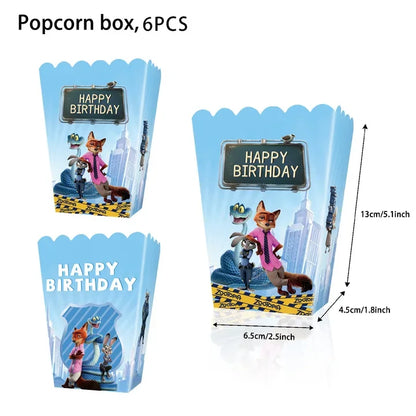 NEW Zootopia Party Favor Zootopia 2 Birthday Decoration Judy Nick Gary Party Supplies Zootropolis Coil Notebook Box Bag Card Kid