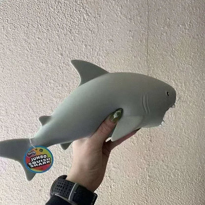 Shark Shaped Squishy Stress Ball, Soft Squeeze Toy for Anxiety Relief, Cute Desk Fidget Decor for Adults and Teens