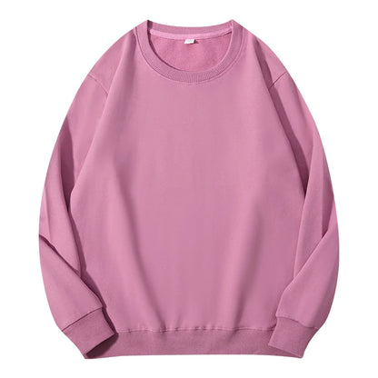 Autumn O-Neck Cotton Women's Sweatshirt Hoodies Basic Loose Casual Women Pullover Solid Sweatshirt Ladies Tops Factory Wholesale