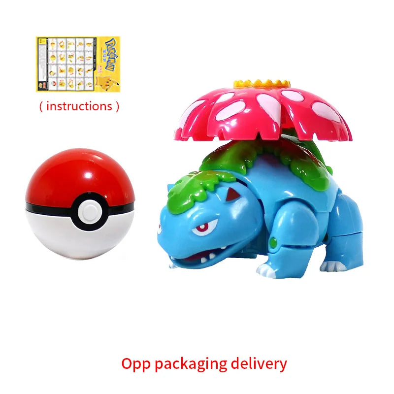 Pokemon Figure ball transform Action Gyarados Charizard Venusaur Blastoise Mewtwo Pikachu Mew Snorlax Poke ball Pokeball gift