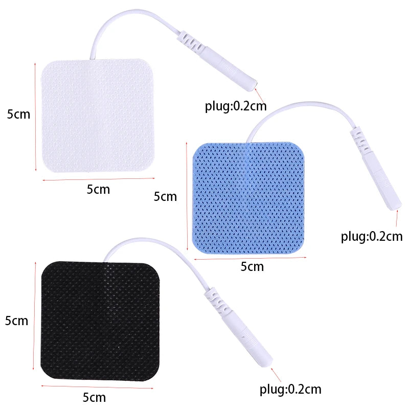 5*5cm 2mm Plug Tens Electrodes Pads Accessories Non-woven Fabric Self  Adhesive Replacement Patch for Electric Massager