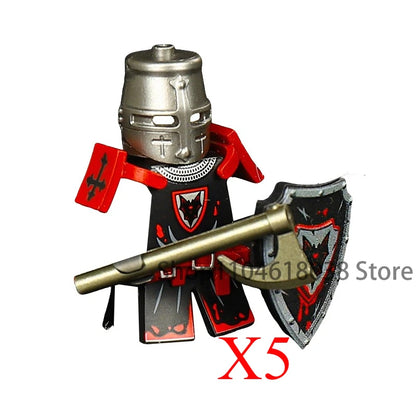 Green Dragon Raven Knights Shield Action Figures MOC Medieval Ancient Knights Scene Building Block Creative Toys for Children