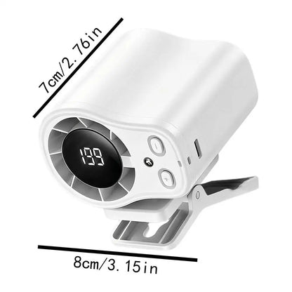 Universal Cooling Car Fan USB Rechargeable Clip on Portable Desk Fans with LED Display 360 Rotation Quiet for Car Camping
