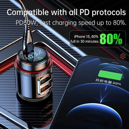 2 Pcs VR Robot Bluetooth Car MP3 Player FM Transmitter Wireless Handsfree U Disk Play USB Fast Charge Adapter PD30W QC3.0