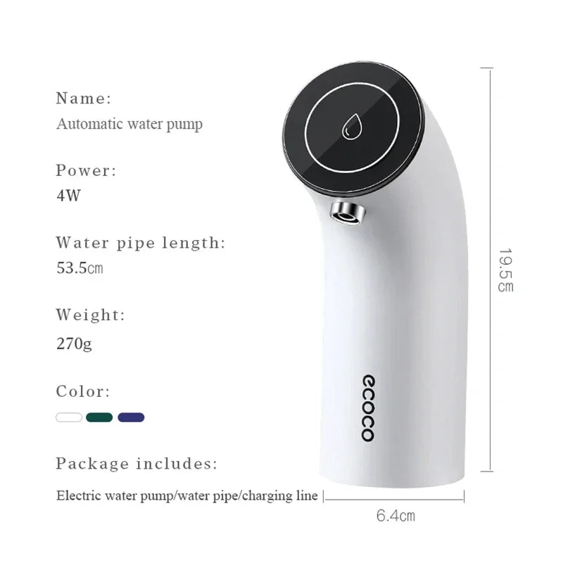 MINI New Water Pump 19 Liters Water Home Dispenser USB Rechargeable Electric Water Pump Portable Automatic Drinking Pump Bottle