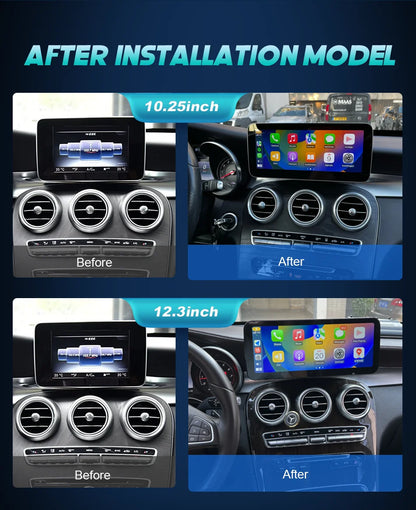 Android 14 CarPlay For Mercedes Benz C Class W205 GLC X253 2014-2018 Car Multimedia Navigation GPS SWC DSP 4G WiFi
