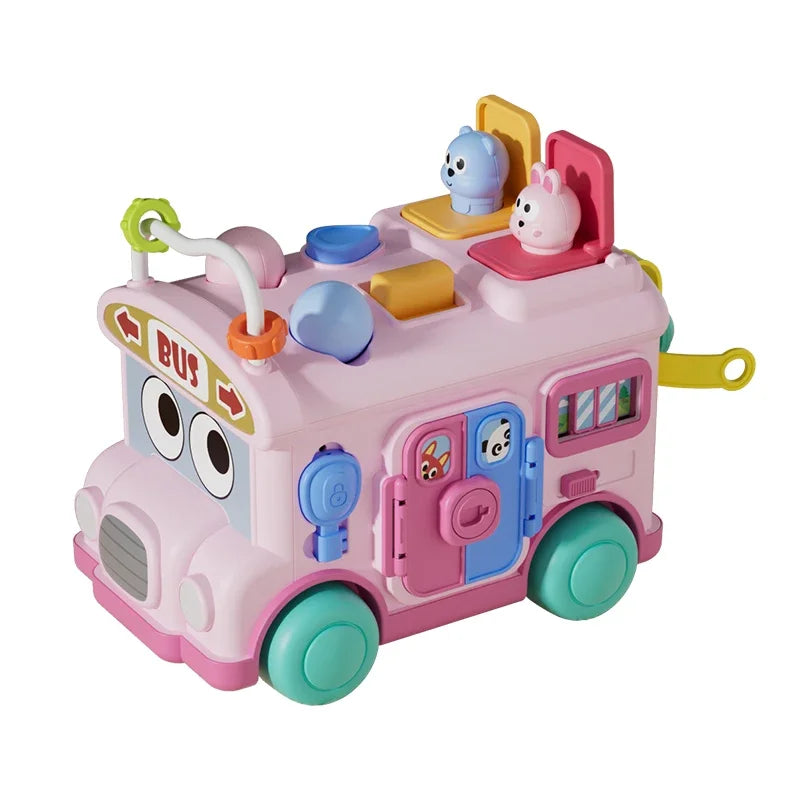 Montessori Educational Baby Busy Bus Toy Toddler Activity Fine Motor Skill Learning Travel Toys For Kids