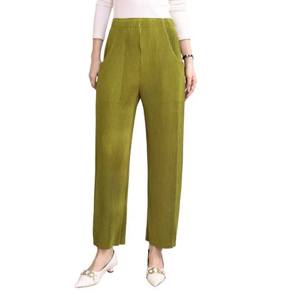 Miyake Pleated Fall Women Pants New High-waisted Thin Casual Pants Temperament Fashion Versatile Office Commuting Women's Pants