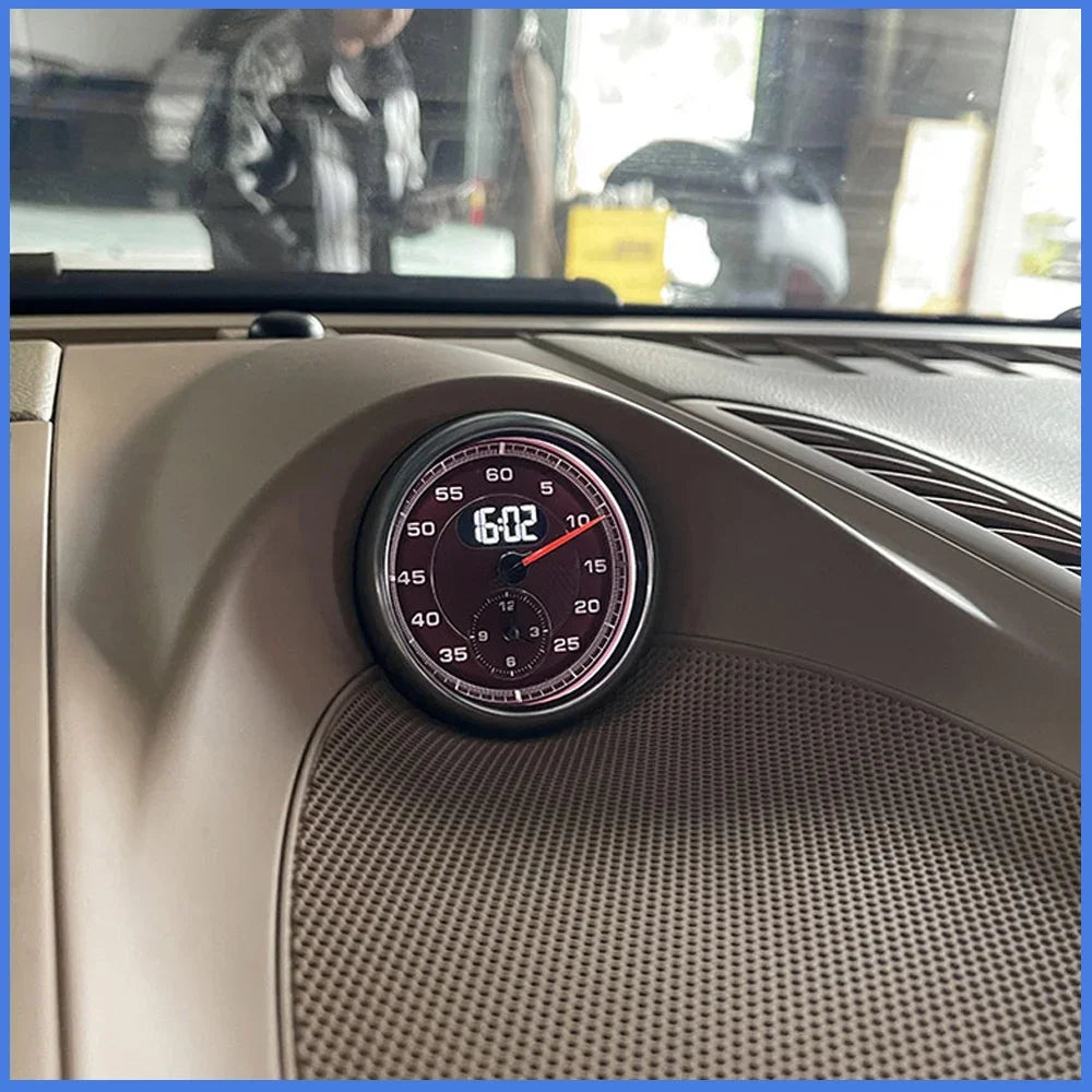 Stopwatch For Porsche Cayenne 958 10-17 Interior Dashboard Central Chrono Clock Compass Time Electronic Meter Clock Accessories