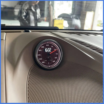 Stopwatch For Porsche Cayenne 958 10-17 Interior Dashboard Central Chrono Clock Compass Time Electronic Meter Clock Accessories