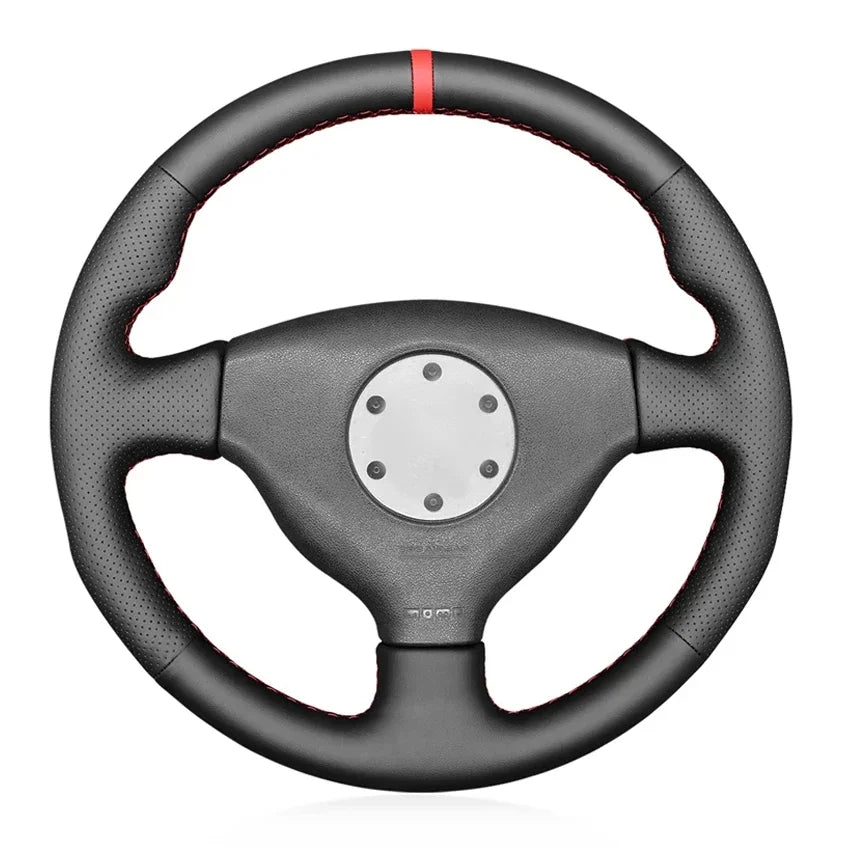 Black Faux Leather Car Steering Wheel Cover for Mitsubishi Lancer Evolution EVO VI 6 V 5 IV 4 1996-2000