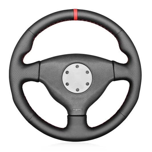 Black Faux Leather Car Steering Wheel Cover for Mitsubishi Lancer Evolution EVO VI 6 V 5 IV 4 1996-2000